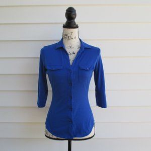 Candies Blue Button-Down Top Juniors Size Small